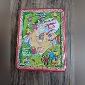 Cracker Jack Vintage Collectible Tin. Baseball Theme 1994 Cracker Jack Box.